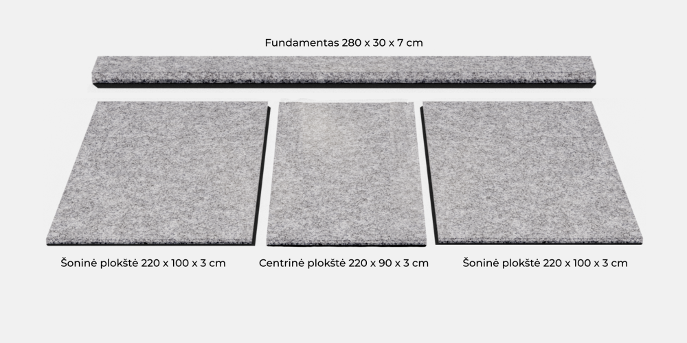 280 x 250 cm KOMPLEKTĄ SUDARO